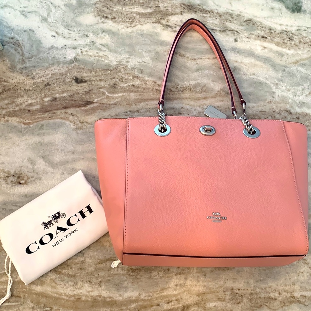 COACH Leather Tote // Peony